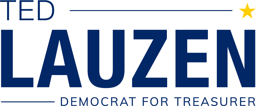 logo that says Ted Lauzen Democrat for Treasurer
